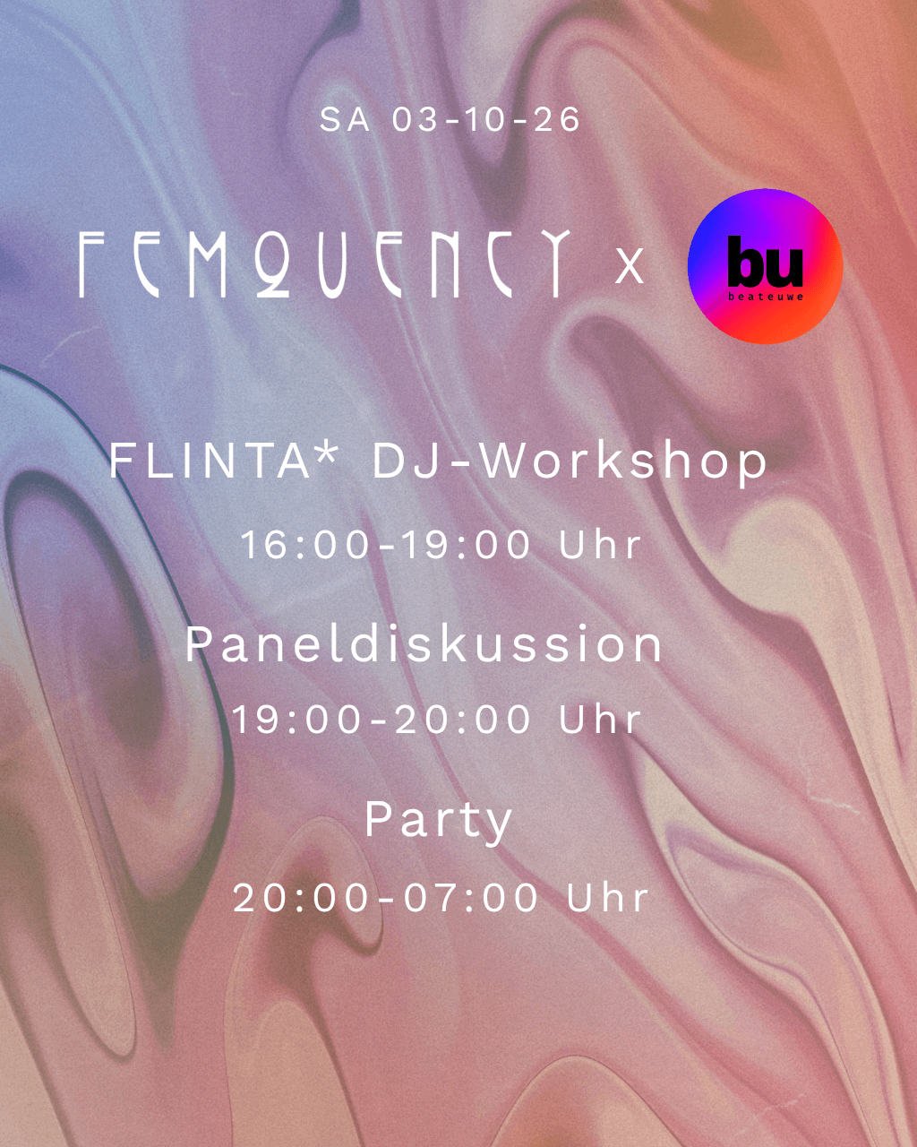 Femquency: FLINTA* DJ-Workshop, Panel + Party
