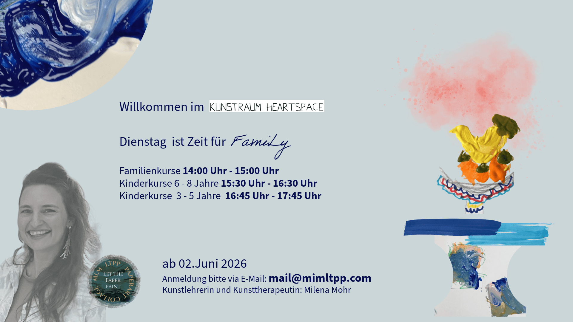 Kostenlose Probestunde Malkurs Kinder und Jugendliche 9- bis 14 Jahre